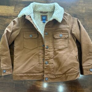 GAP Brown Kids Jacket with Sherpa Lining